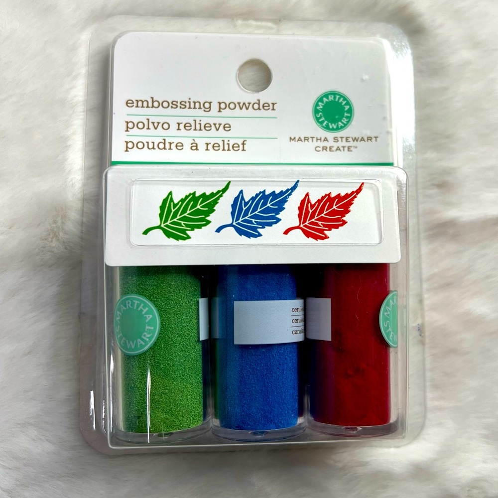 NEW Martha Stewart Embossing Powder 3pc Brights Embossing Powder Set 0.37oz/vial